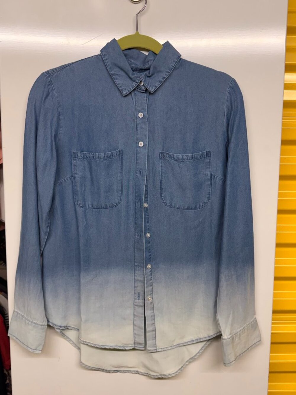 Candace Cameron Bure Lyocell Denim Button Down Shirt - Blue XXXS
